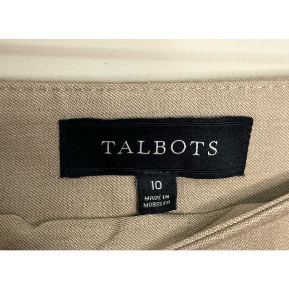 Talbots Heritage Dress Pants Women's Size 10 Tan Khaki Side Zip Flat Front - Picture 4 of 8